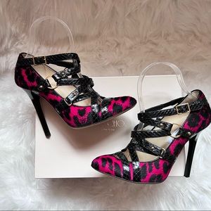 Jimmy Choo Pink and Black Women's Heels